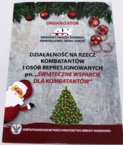 świąteczne wsparcie dla kombatantów - plakat