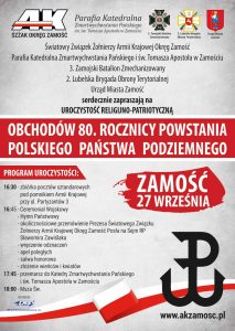 80. rocznica powstania Polskiego Państwa Podziemnego plakat.